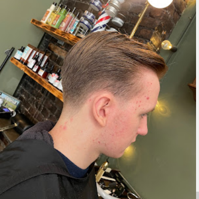 Barber at work